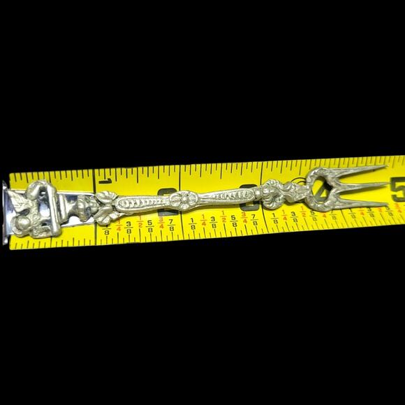 Vintage Small Ornate Serving Fork,Italian Olive Fork,Italy, Souvenir - Picture 2 of 7